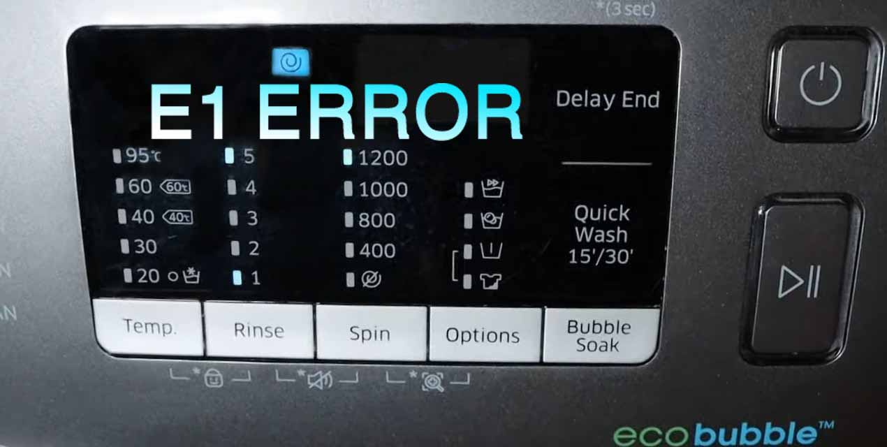 ارور E1 ماشین لباسشویی سامسونگ